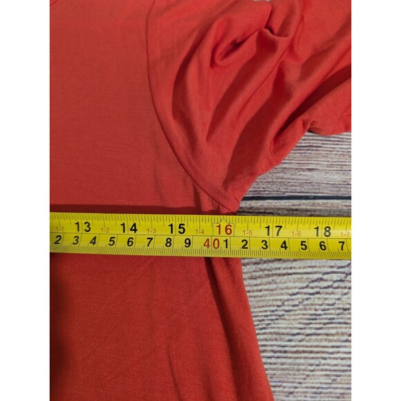 Agnes & Dora 3/4 Sleeve Swing Tunic Red Dress Size SMALL Pockets Lagenlook - Picture 6 of 14
